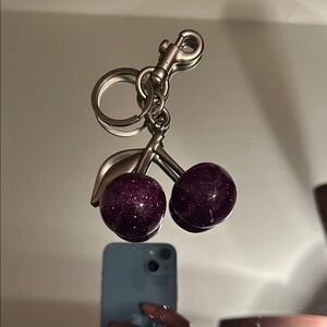 Purple Cherry Keychain
